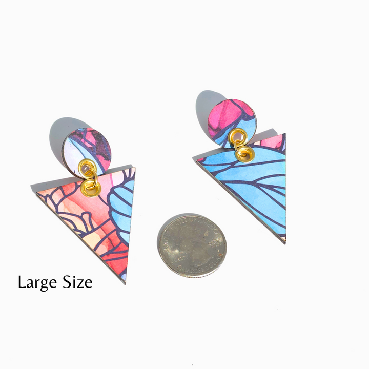 Elementa Earrings | Thread & Timber Collection | Lightweight Wood & Textile Statement Posts