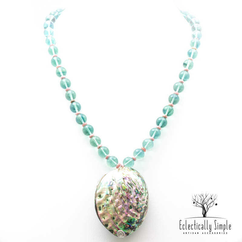 Abalone Shell & Fluorite Necklace - Eclectically Simple