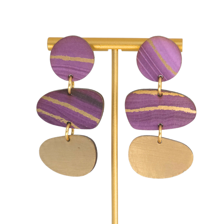 Stacked Pebble Drops | Thread & Timber Collection | Lightweight Wood & Textile Statement Posts