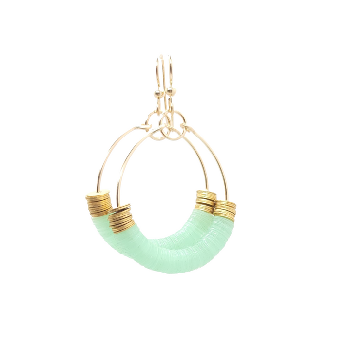 Apparel & Accessories > Jewelry Gold Mini Color Block Hoops , Women's Earrings - Eclectically Simple, LLC
