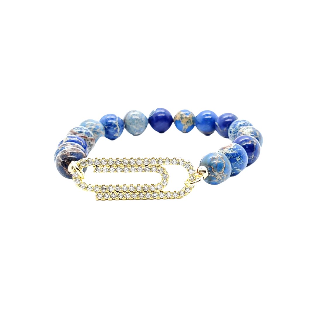 Apparel & Accessories > Jewelry Beaded Paper Clip  Bracelet , Women's Bracelets / Cuffs - Eclectically Simple, LLC