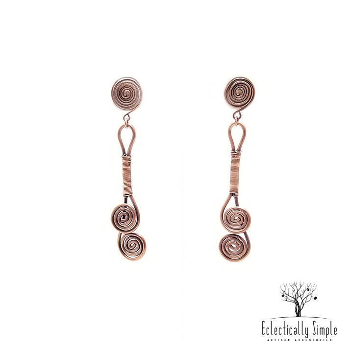 Sophisticated Artistic Coiled Wire Earrings - Eclectically Simple