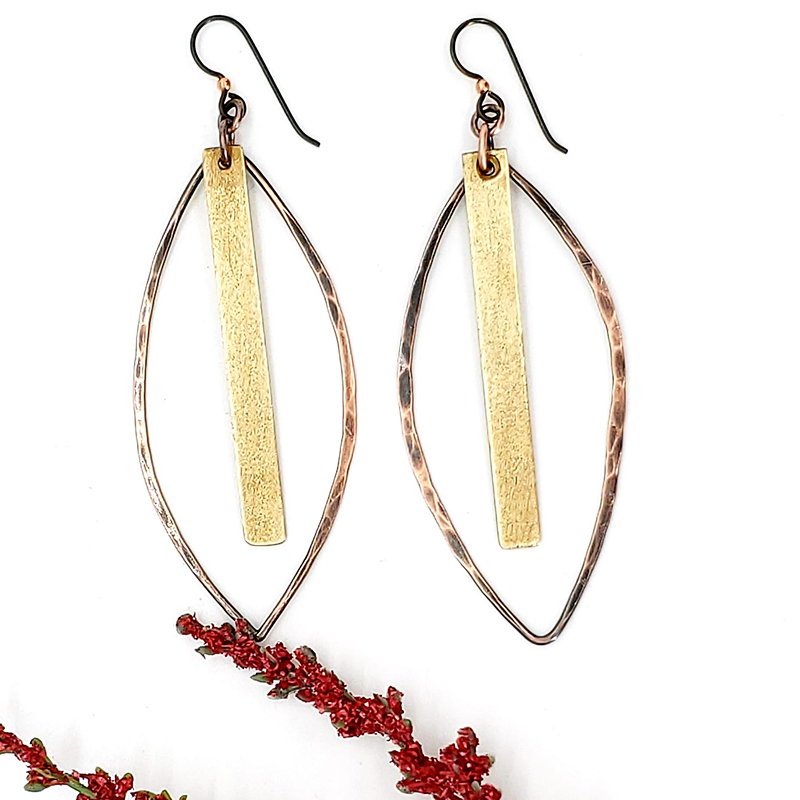 Copper & Brass spear earrings - Eclectically Simple