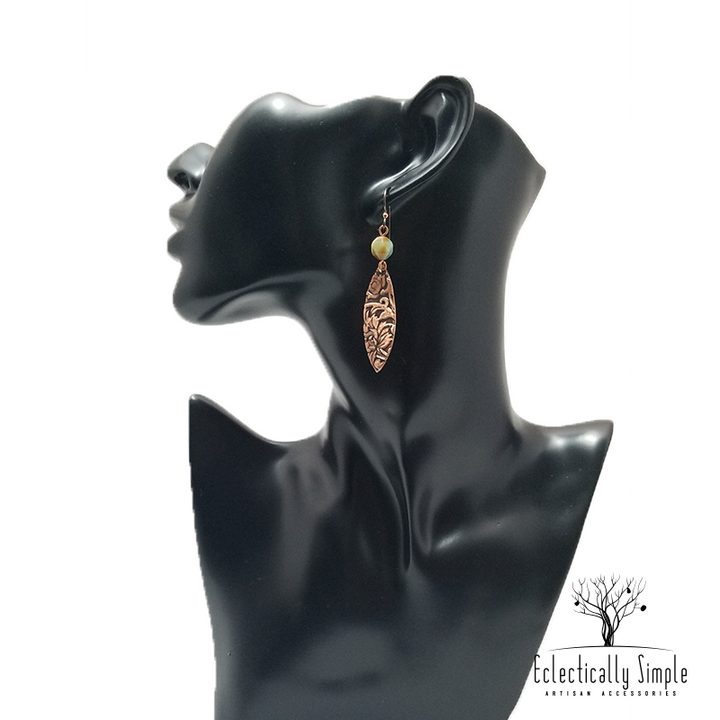 Patterned Copper Earrings - Eclectically Simple