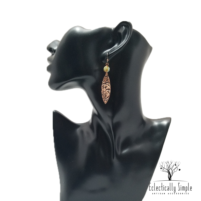 Patterned Copper Earrings - Eclectically Simple