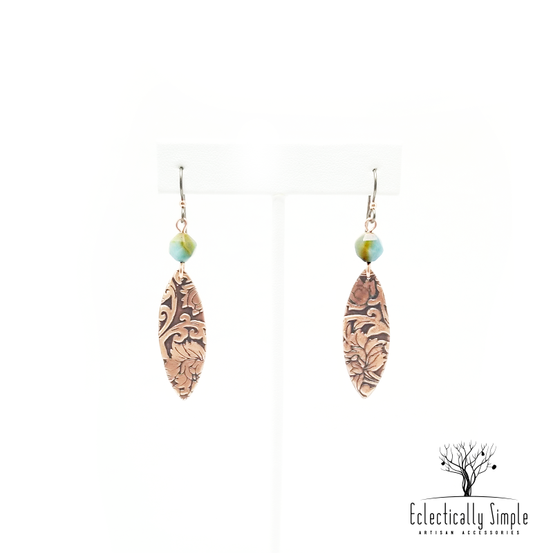 Patterned Copper Earrings - Eclectically Simple