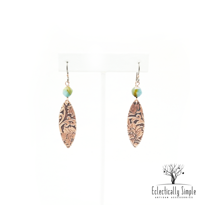 Patterned Copper Earrings - Eclectically Simple