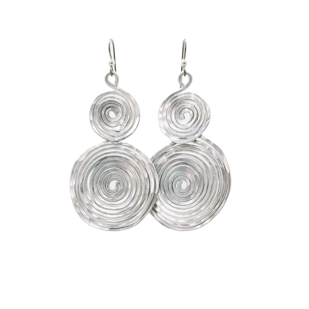 Aluminium Double Spiral Earrings - Eclectically Simple