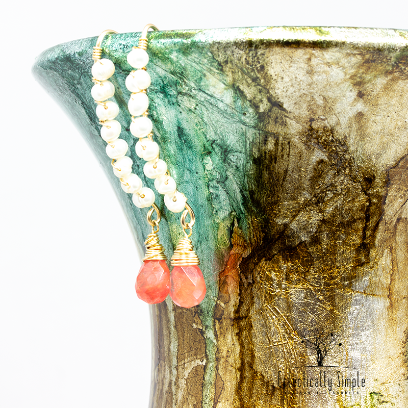 Pearl & Quartz Gold Filled Gemstone Earrings - Eclectically Simple